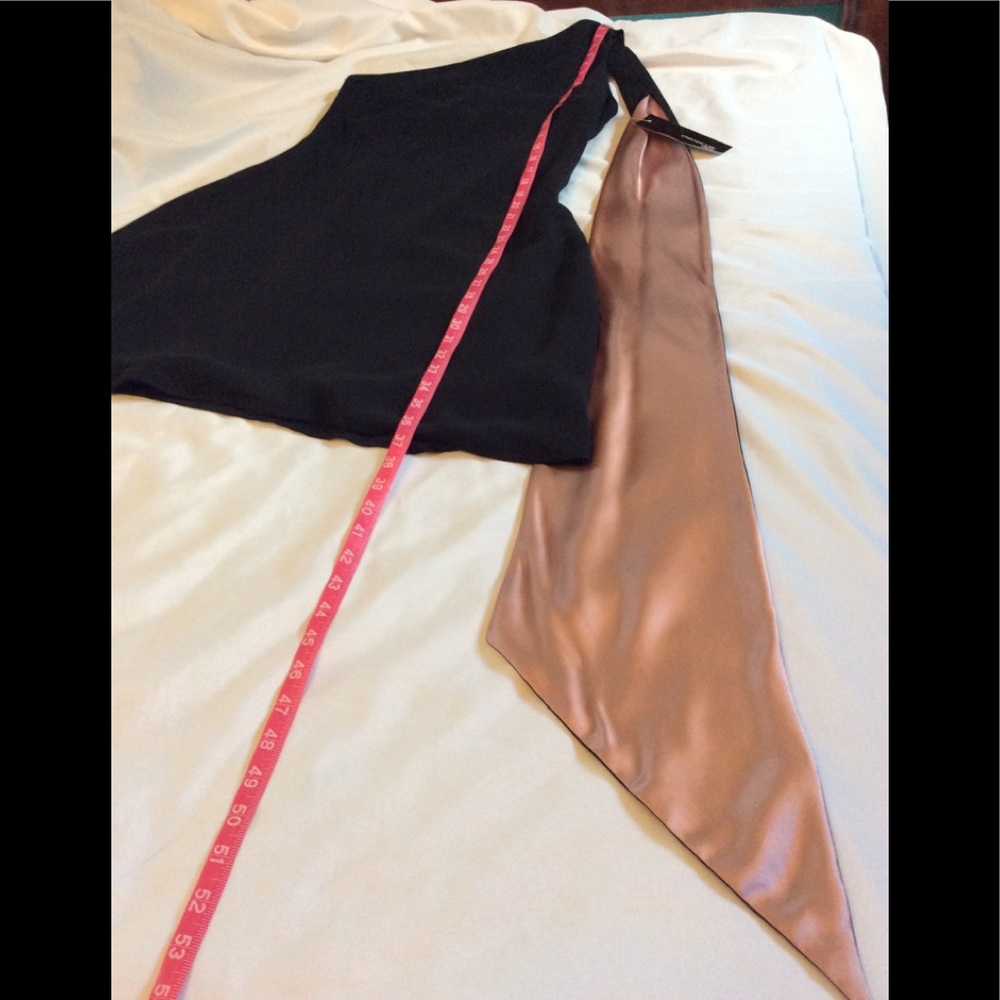 JNY NWT Gorgeous Black/Pink One Shoulder Dress 10 - Picture 15 of 15